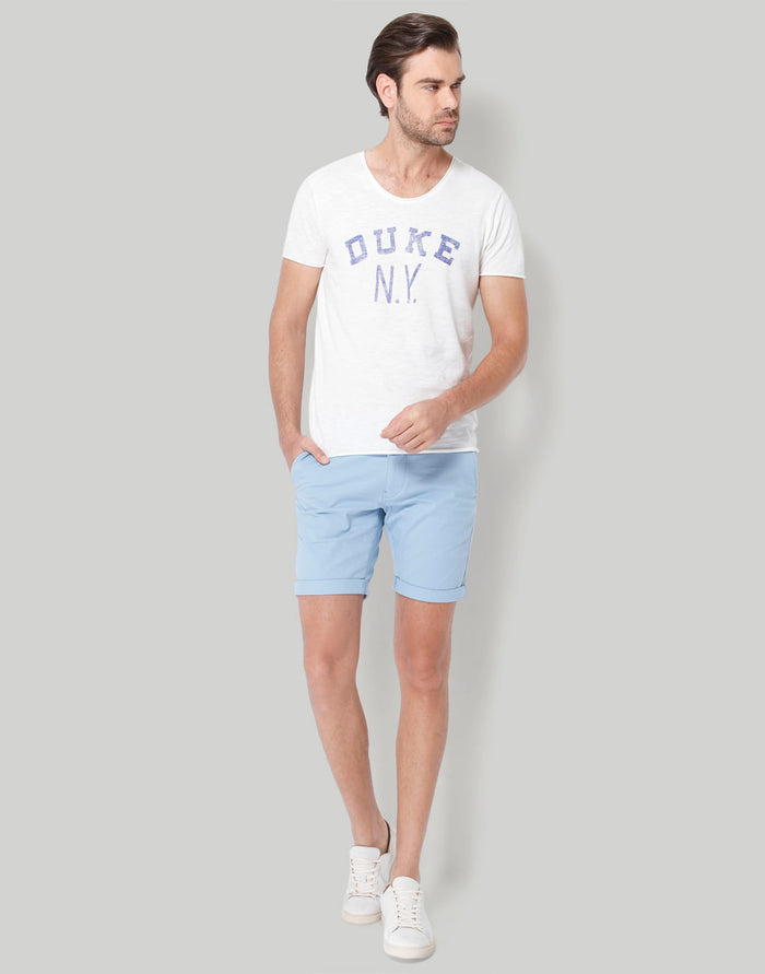White Printed Crew Neck T-Shirt