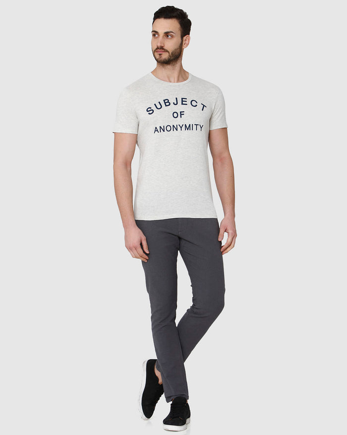 White Printed Crew Neck T-Shirt
