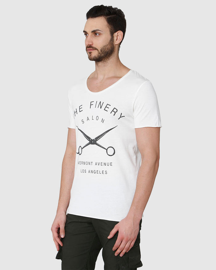 White Printed Crew Neck T-Shirt