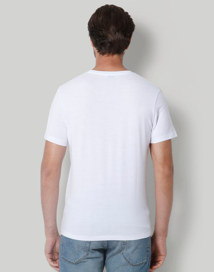 White Printed Crew Neck T-Shirt