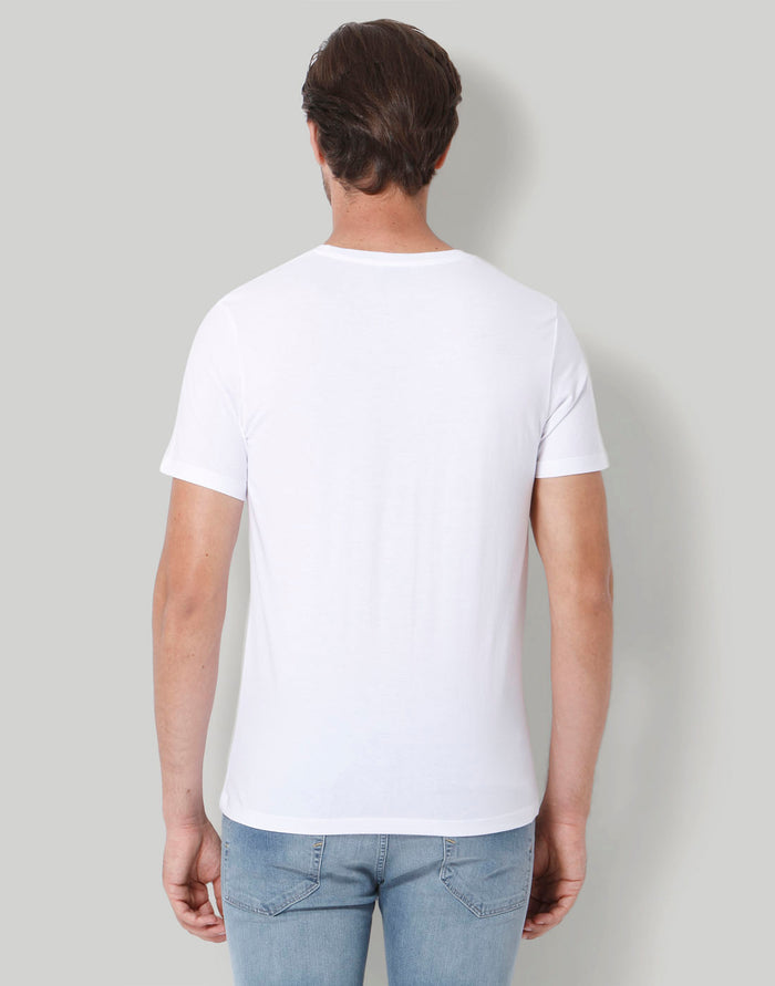 White Printed Crew Neck T-Shirt