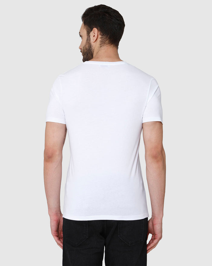 White Printed Crew Neck T-Shirt