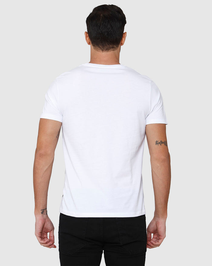 White Printed Crew Neck T-Shirt