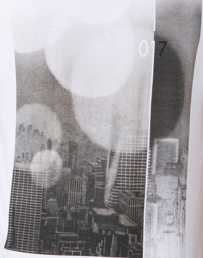 White Printed Crew Neck T-Shirt