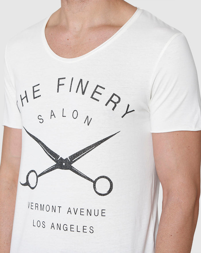 White Printed Crew Neck T-Shirt
