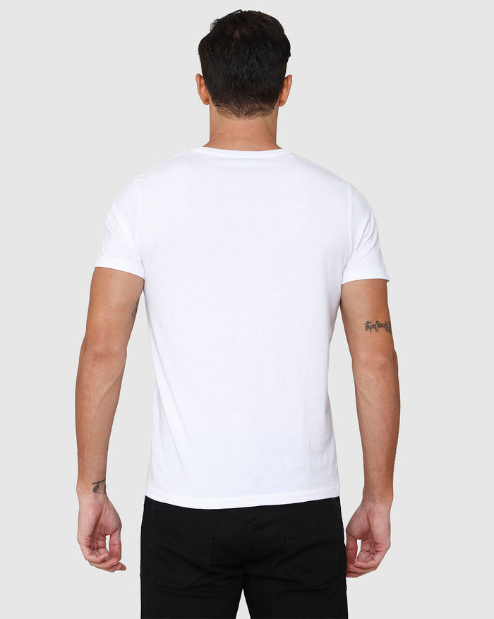 White Printed Crew Neck T-Shirt