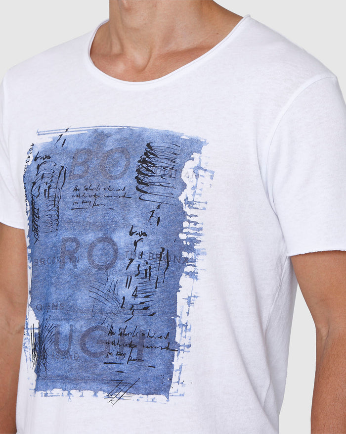 White Printed Crew Neck T-Shirt