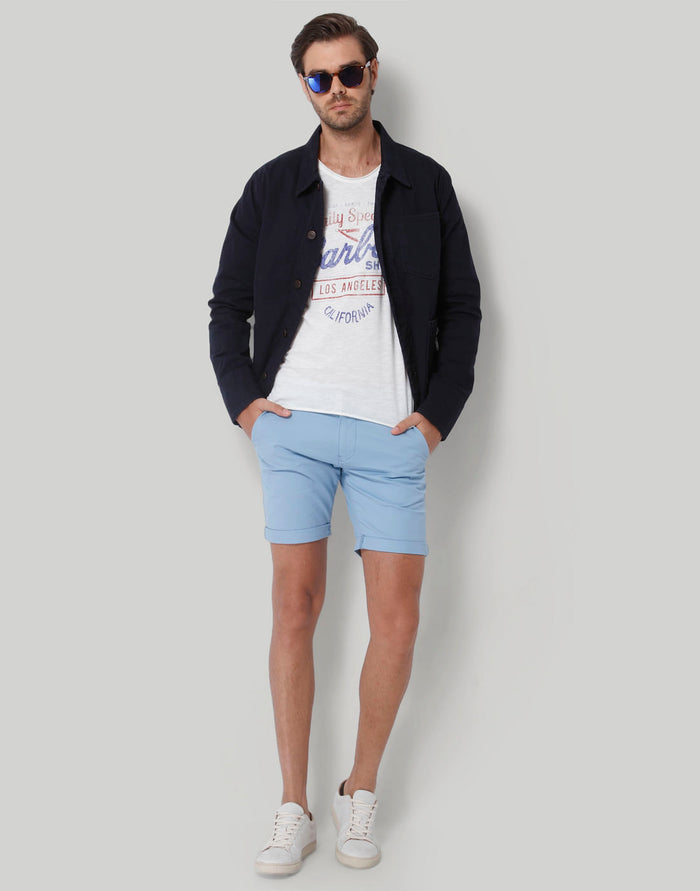 White Printed Crew Neck T-Shirt