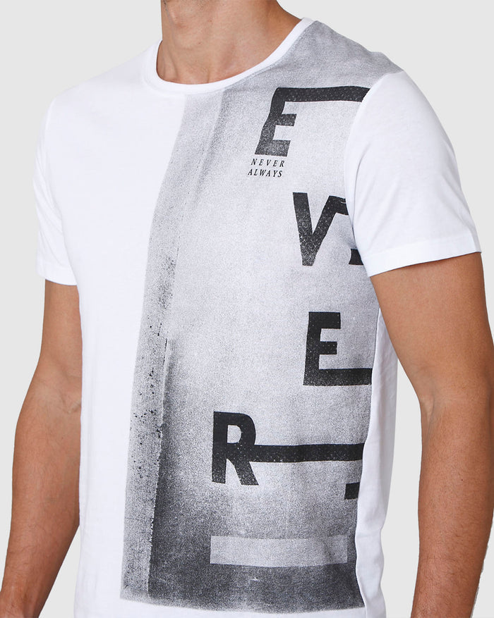 White Printed Crew Neck T-Shirt