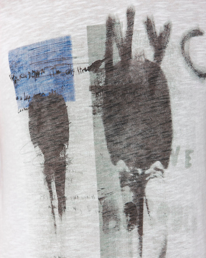 White Printed Crew Neck T-Shirt