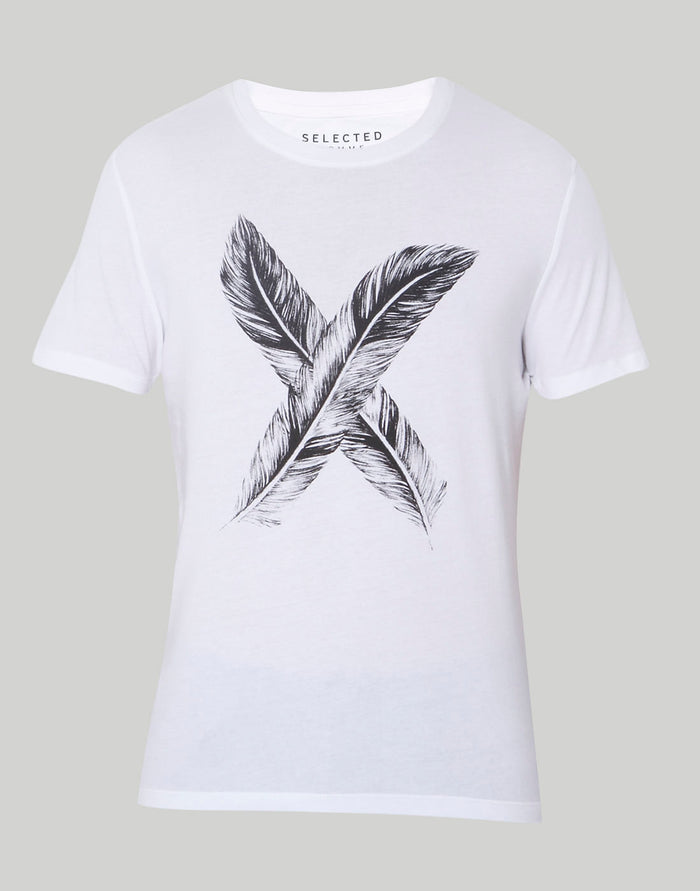 White Printed Crew Neck T-Shirt