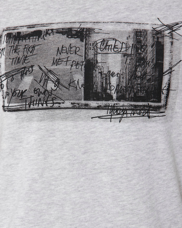 White Printed Crew Neck T-Shirt