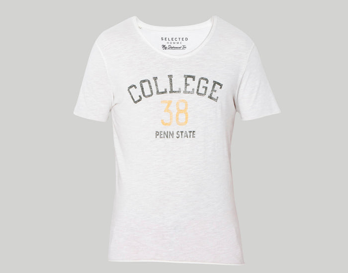 White Printed Crew Neck T-Shirt
