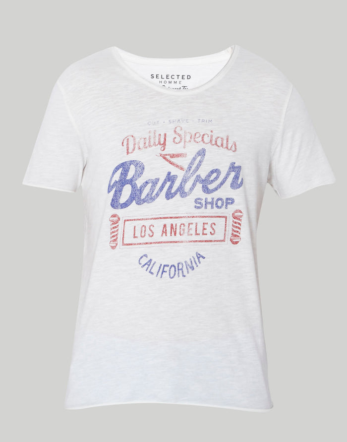 White Printed Crew Neck T-Shirt