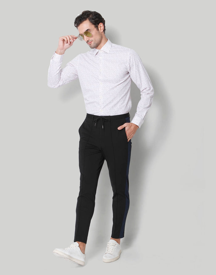 White Printed Full Sleeves Shirt