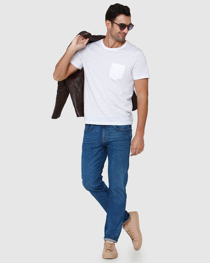 White Striped Crew Neck T-Shirt