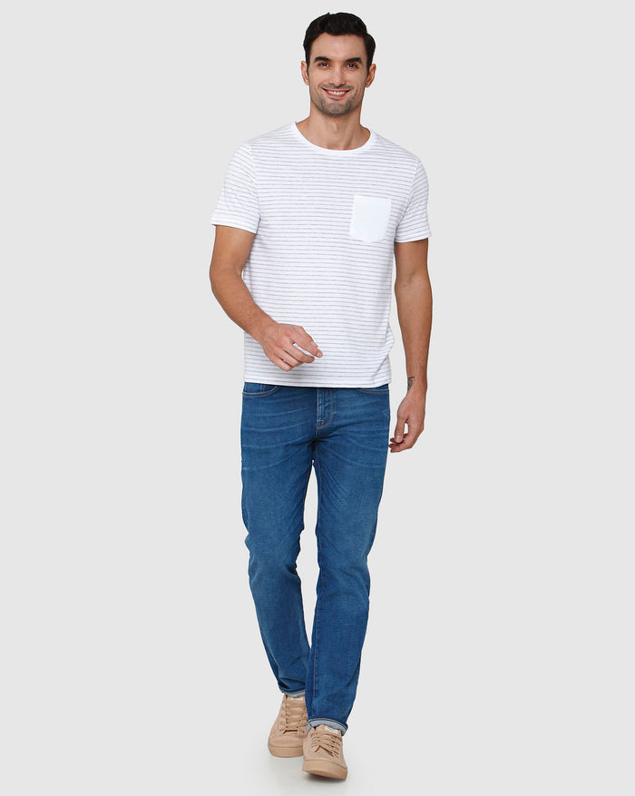 White Striped Crew Neck T-Shirt