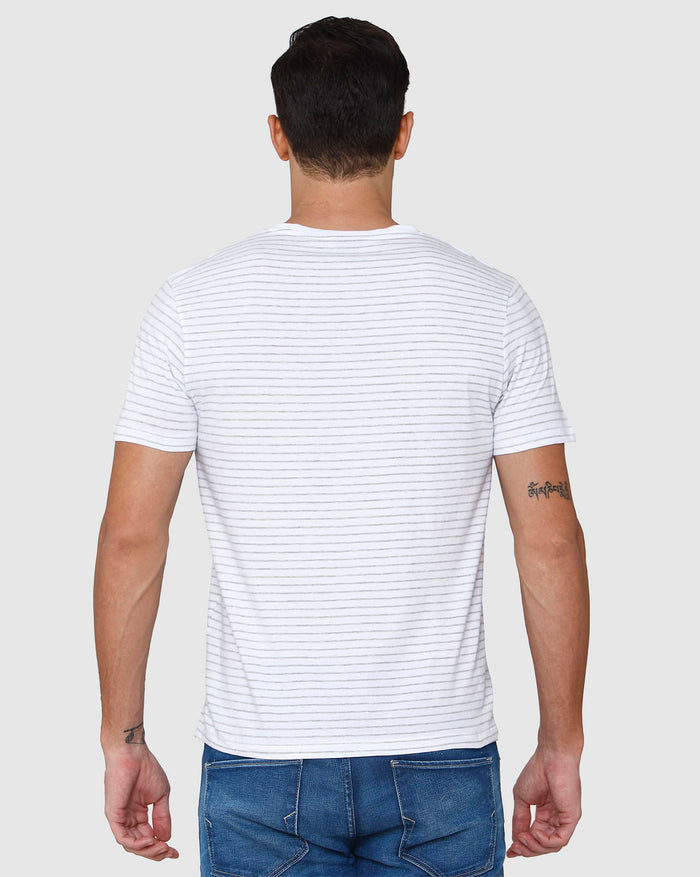 White Striped Crew Neck T-Shirt