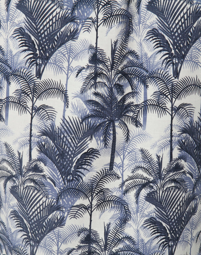 White Tropical Print Short Sleeves Shirt