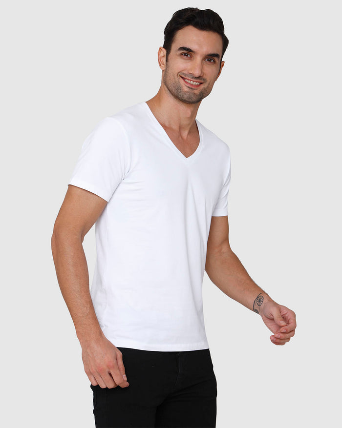 White V-Neck T-Shirt