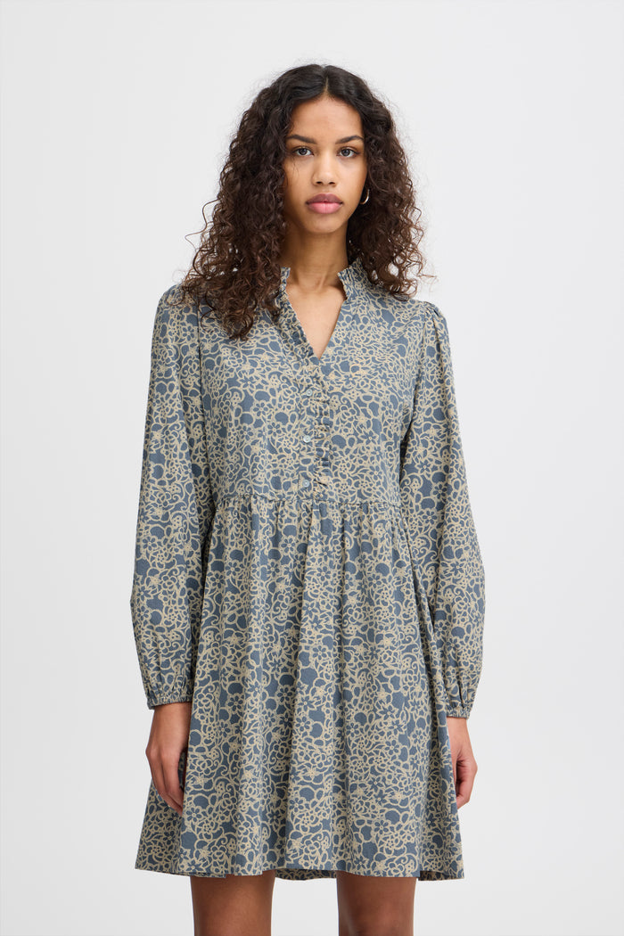 Wissa Mini Dress (Blue Mirage Flower)
