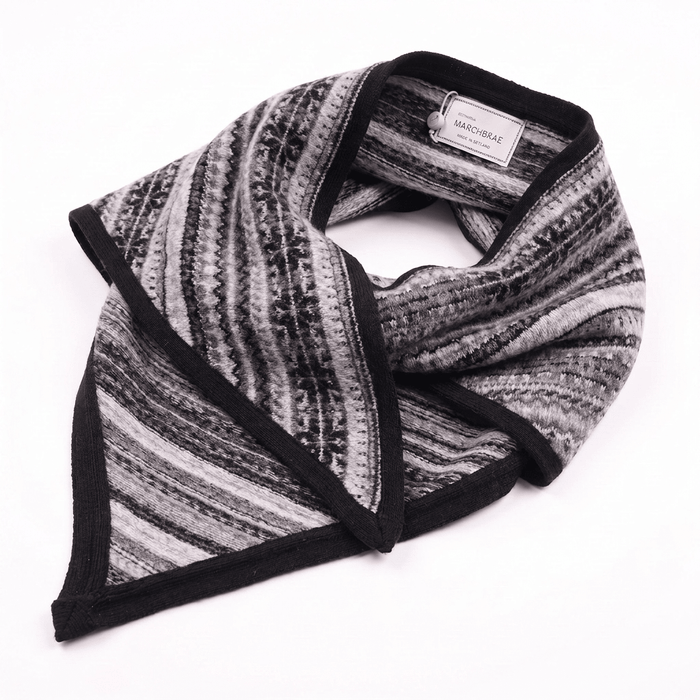 Women’s Lambswool Fair Isle Neck Scarf – Made in Scotland - BLACK - Heritage Of Scotland -