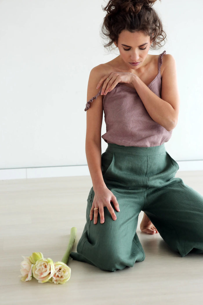 Women’s Linen Сulottes PALMA in Green