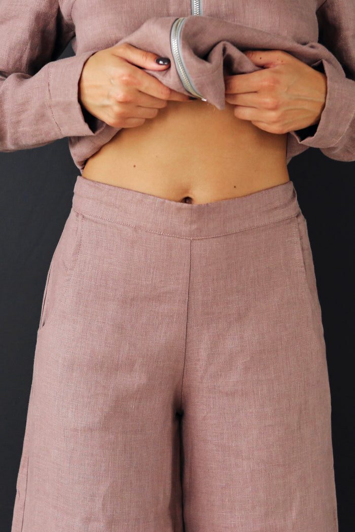 Women’s Linen Сulottes PALMA in Latte