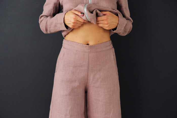 Women’s Linen Сulottes PALMA in Latte