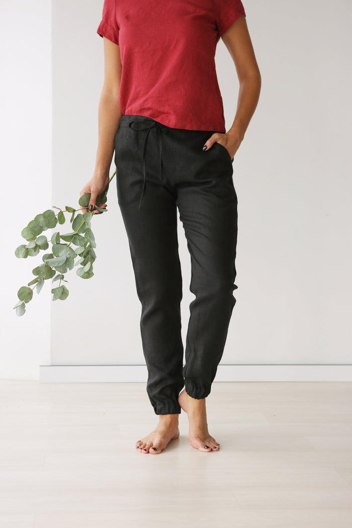 Women’s Linen Pants NARA in Black