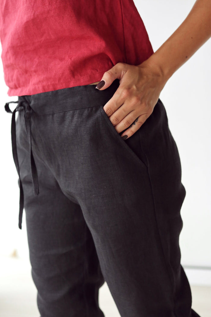 Women’s Linen Pants NARA in Black