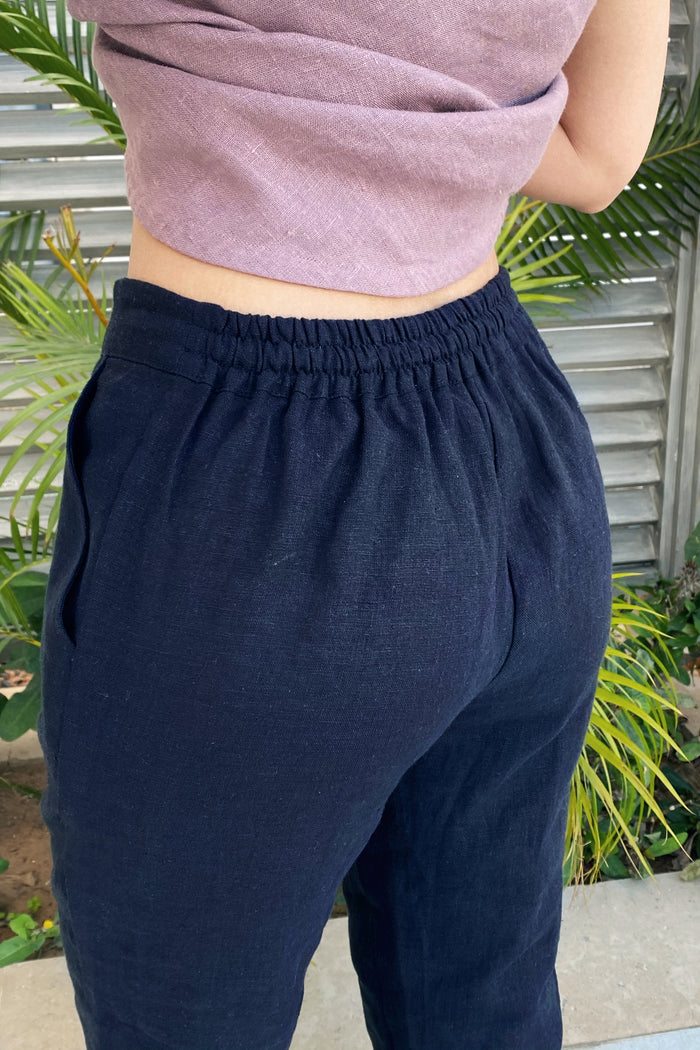 Women’s Linen Pants NARA in Dark blue