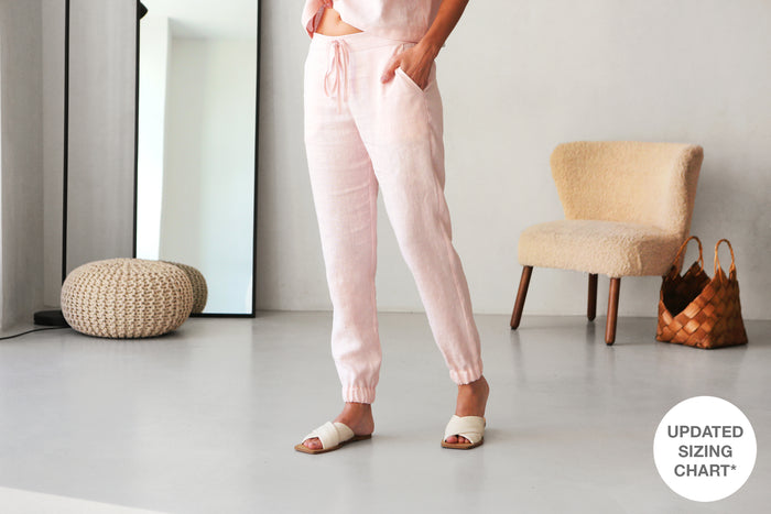 Women’s Linen Pants NARA in Light pink
