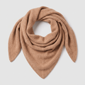 Women’s Luxury Ribbed Cashmere Triangle Scarf - CAMEL - Heritage Of Scotland -