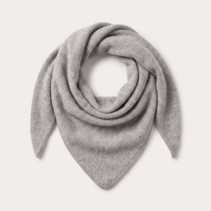 Women’s Luxury Ribbed Cashmere Triangle Scarf - OYSTER - Heritage Of Scotland -