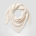 Women’s Luxury Ribbed Cashmere Triangle Scarf - WHITE - Heritage Of Scotland -