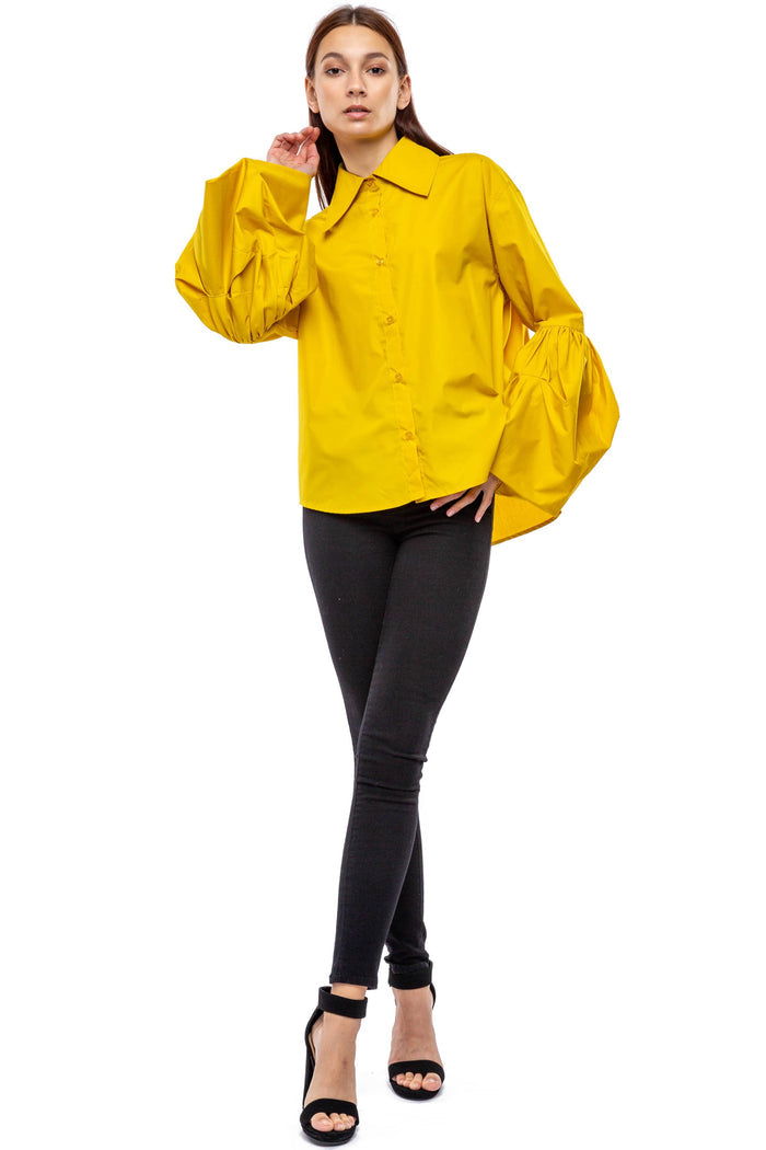 Style the Yellow Romantic Queen Blouse exclusively at Born To Glam