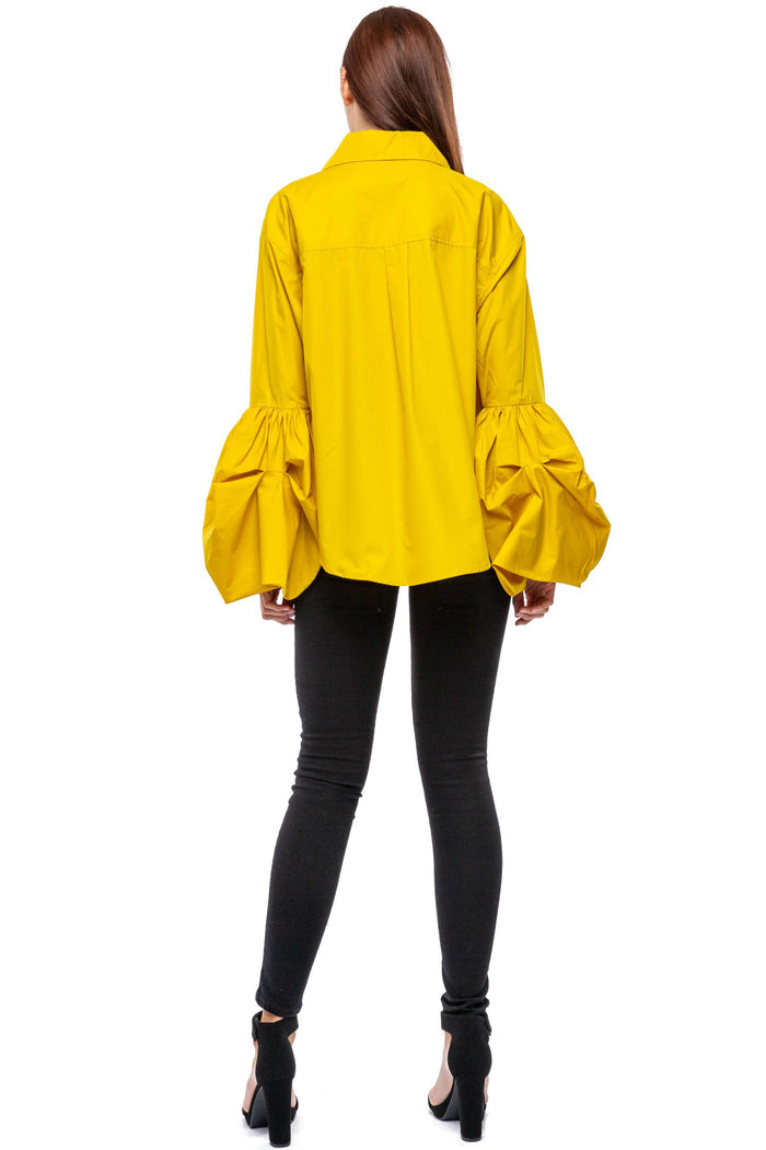 Style the Yellow Romantic Queen Blouse exclusively at Born To Glam