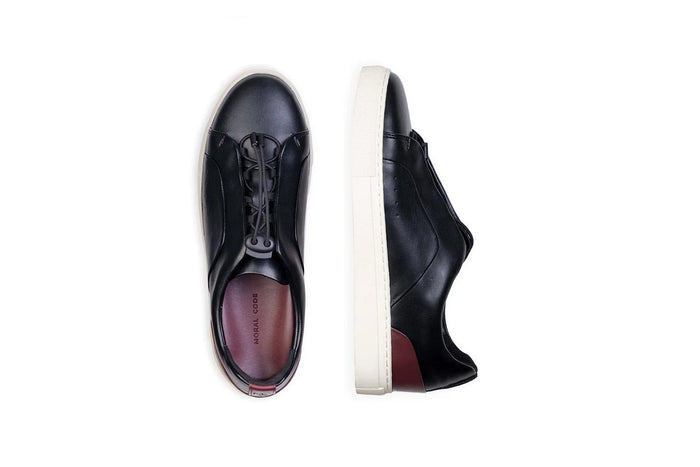 Moral Code York Men's Vegan Sneaker - #color_black-red