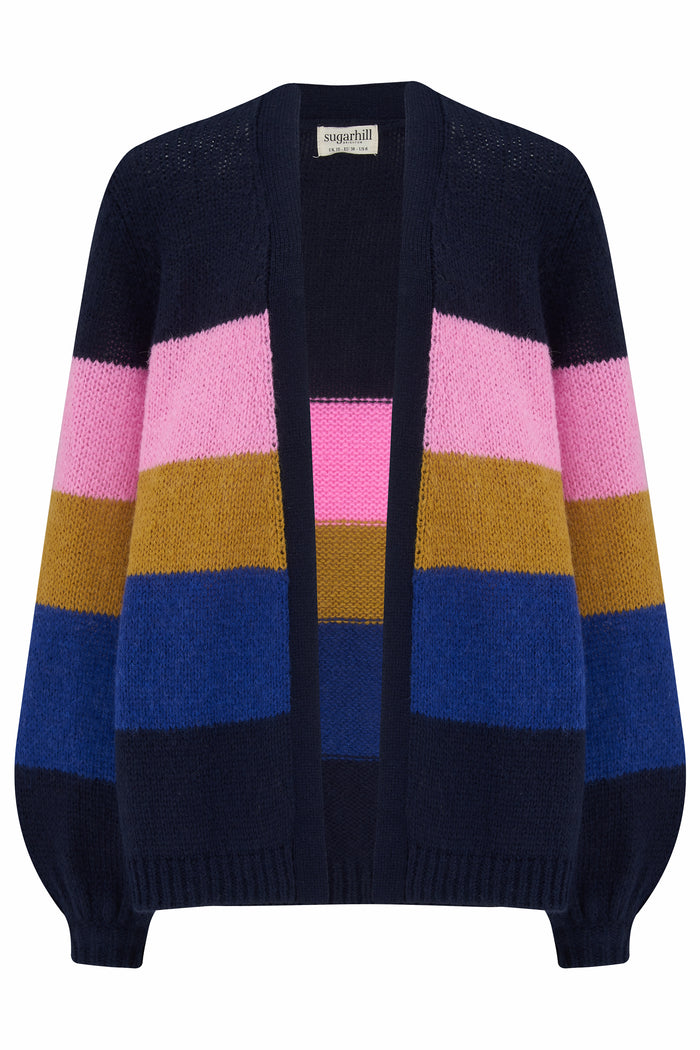 Yvette Cardigan - Multi, Big Stripes