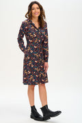 Zadie Shirt Dress - Black/Multi Jungle Tigers
